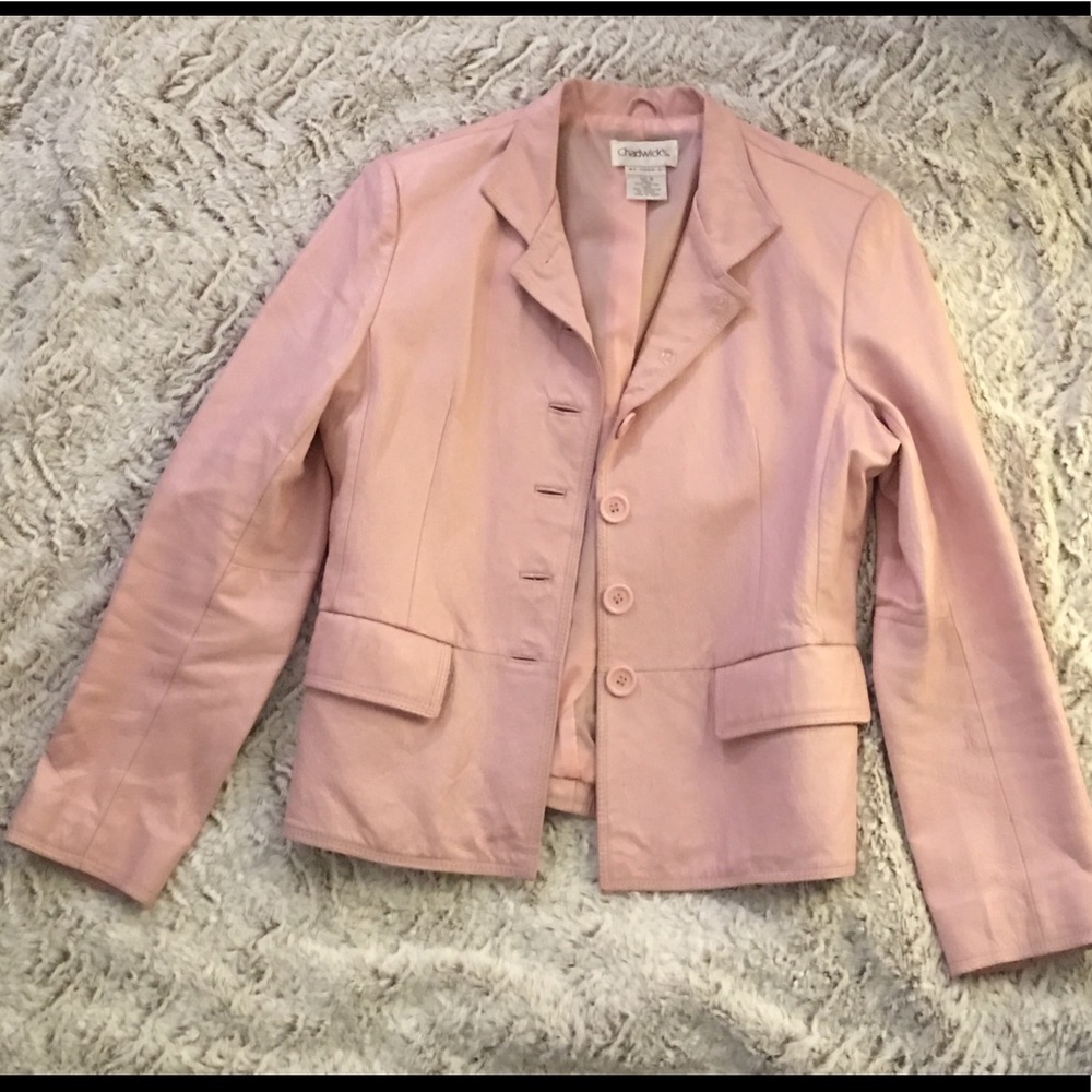 Pink Leather Blazer